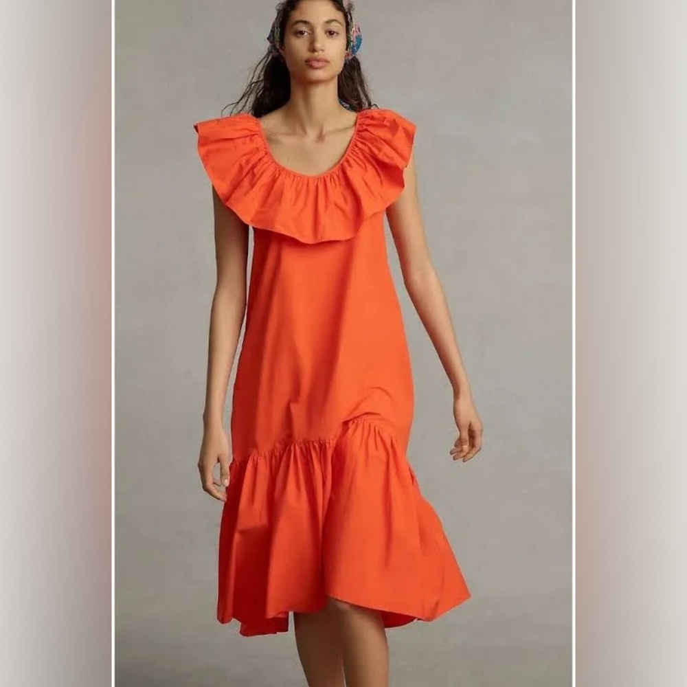 WHIT TWO orange/red midi dress, size s